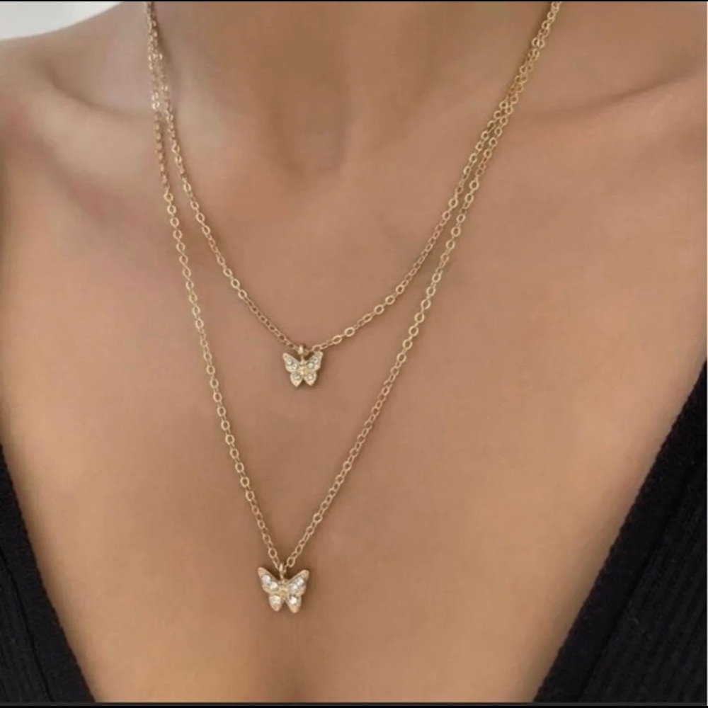 Rose gold Butterfly necklace
